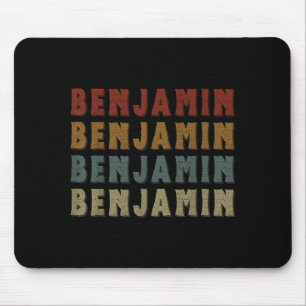 Vintage Cool Benjamin First Name Funny Love Heart Mouse Pad