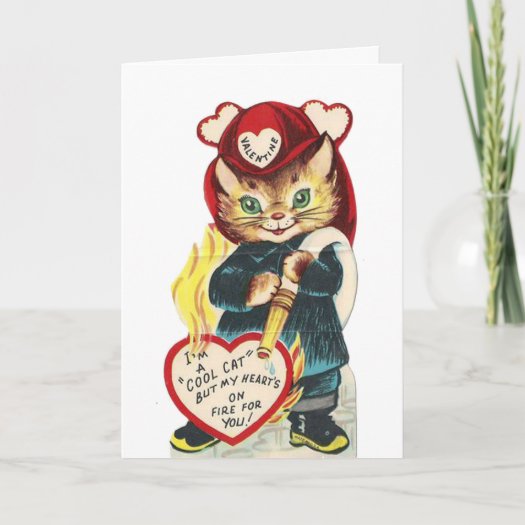 Vintage Cool Cat Valentine's Day Card