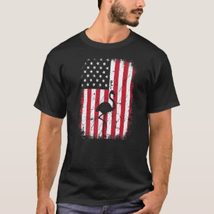 Vintage Cool Flamingo Animal Retro Usa American Fl T-Shirt