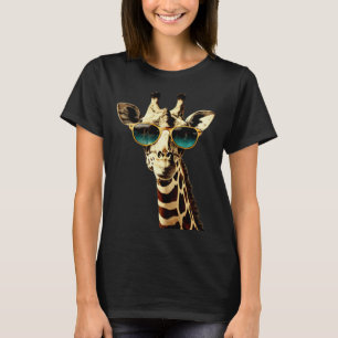 Vintage Cool Giraffe Sunglasses Wild Animal Africa T-Shirt