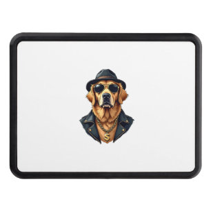 Vintage Cool Golden Retriever Dog in Sunglasses an Hitch Cover