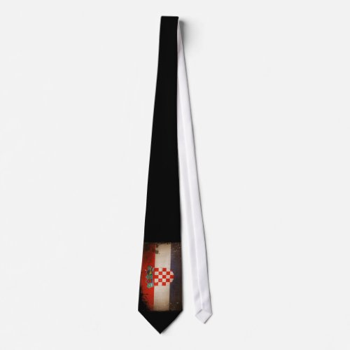 Vintage Cool Grungy Croatia Flag Design Tie