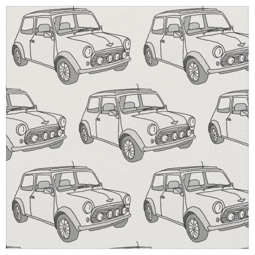 vintage cool minicar fabric