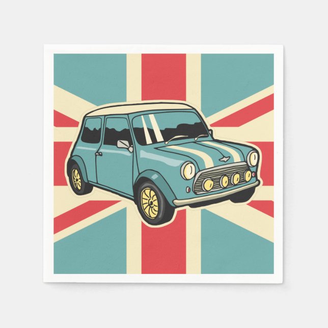 vintage cool minicar napkins (Front)