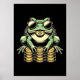 Vintage, Cool Money Frog, Lucky Toad, Jin Chan Poster