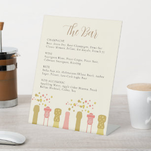 Vintage Cool Retro Champagne Bachelorette Party Pedestal Sign