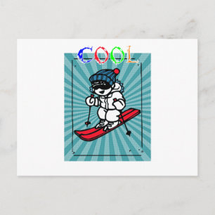 Vintage Cool Skier   skiing   skiing designs   ski Postcard