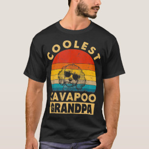 Vintage Coolest Cavapoo Grandpa Funny Gifts Dog Lo T-Shirt