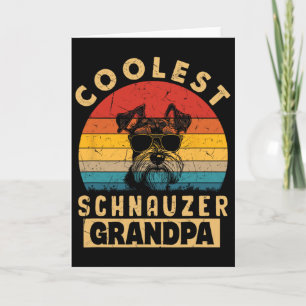 Vintage Coolest Schnauzer Grandpa Funny Gifts Dog Card