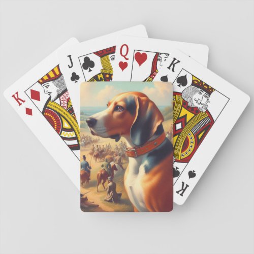 Vintage Coonhound Dog Painting Poker Cards