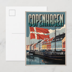 Vintage Copenhagen denmark colorful houses gifts Postcard