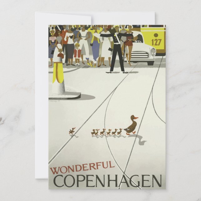 Vintage Copenhagen Denmark Travel Card (Front)