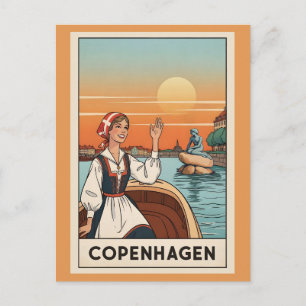 Vintage Copenhagen Denmark Travel Europe Postcard