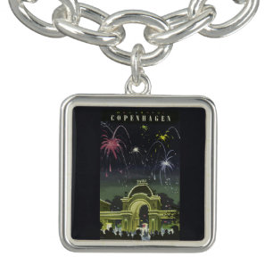 Vintage Copenhagen Illustration Travel Poster Bracelet