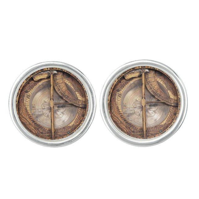 Vintage Copper Compass image Cufflinks (Front)