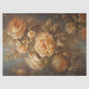 Vintage copper French rose dusty yellow faux gold Tissue Paper