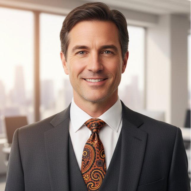 Vintage Copper Paisley Neck Tie (Creator Uploaded)