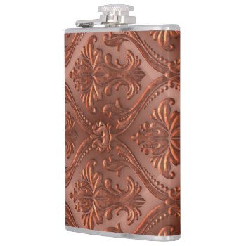 Vintage Copper Tin Tiles Steampunk Antique Flask by SterlingMoon at Zazzle