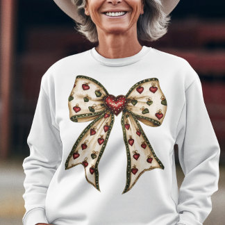 Vintage Coquette Bow with Cute Holiday Ornaments T-Shirt
