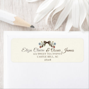 Vintage Coquette Meadow Wildflowers Return Address Label