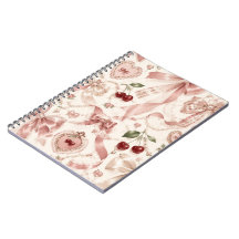 Vintage Coquette Pink Bow & Cherry Aesthetic