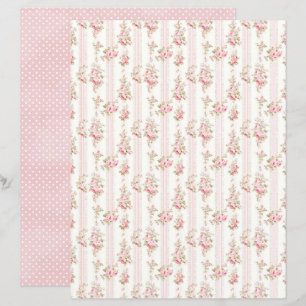 Vintage Coquette Rose Floral Scrapbook Paper