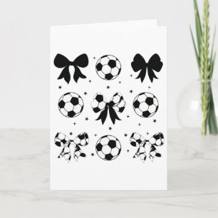 Vintage Coquette Soccer Bow Cheer Soccer Mama Card