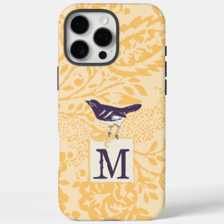 Vintage Coral Eggplant Damask Monogram iPhone 5 16 Pro Max Case