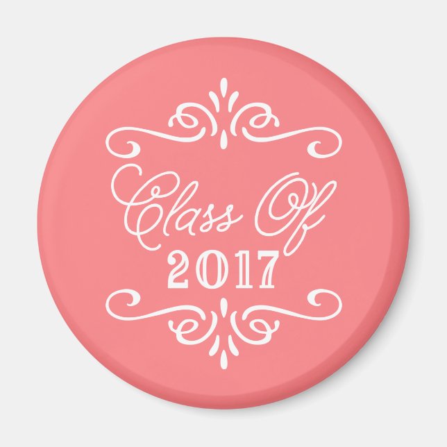 Vintage Coral | Graduation Magnet (Front)
