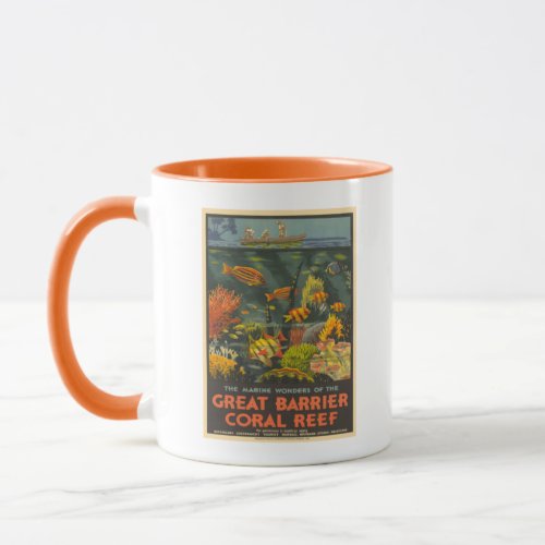 Vintage Coral Reef Travel Advertisement Mug