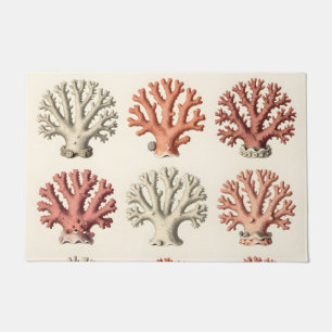 Vintage Coral Specimens Botanical Marine  Doormat