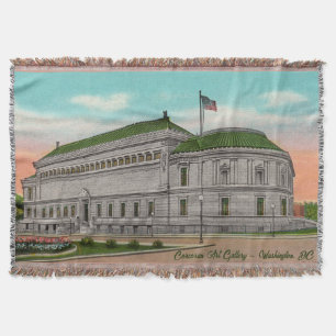 Vintage Corcoran Art Gallery in DC Throw Blanket