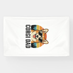 Vintage Corgi Dad Engraving Dog Lover Shirt Design Banner