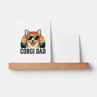 Vintage Corgi Dad Engraving Dog Lover Shirt Design Picture Ledge
