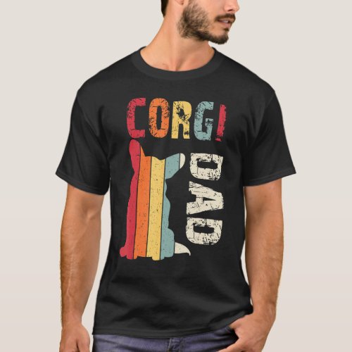 Vintage Corgi Dad Father Cool Dog Lover Retro 70 8 T_Shirt