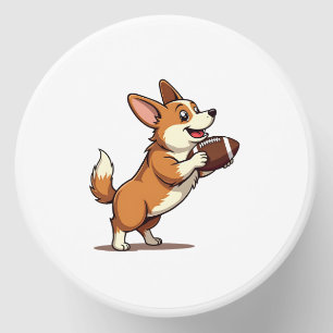 Vintage Corgi Football Dog Illustration Retro Spor Mini Candle Favors