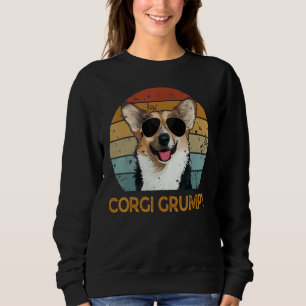 Vintage Corgi Grumpy  Cute Dog Pet Owner Fathers D Sweatshirt