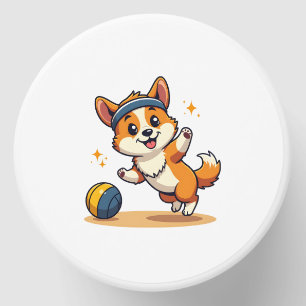 Vintage Corgi Volleyball Dog Vector Illustration S Mini Candle Favors