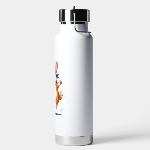 Vintage Corgi Volleyball Illustration Cute Dog Ath Water Bottle