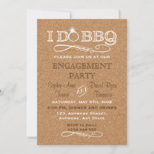 Vintage Cork I DO BBQ Engagement Party Invite