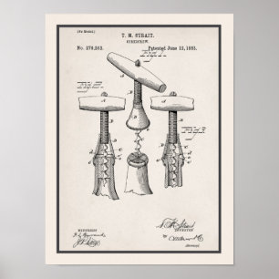 Vintage Corkscrew Illustration Print