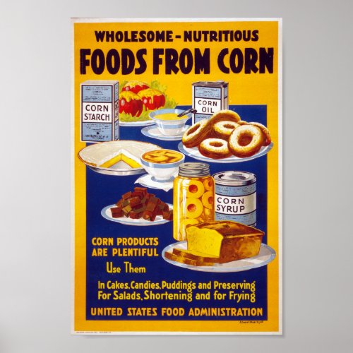 Vintage Corn based foods Ad Poster