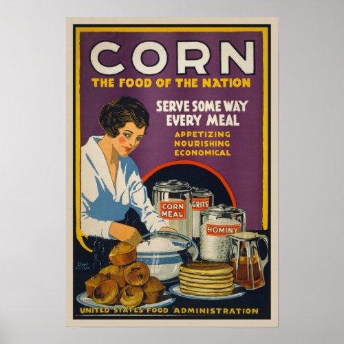 Vintage Corn based foods Ad Poster