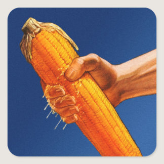 Vintage Corn 'High Fructose Corn Syrup' Cob Square Sticker