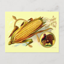 Vintage Corn Wishbone & Turkey Thanksgiving