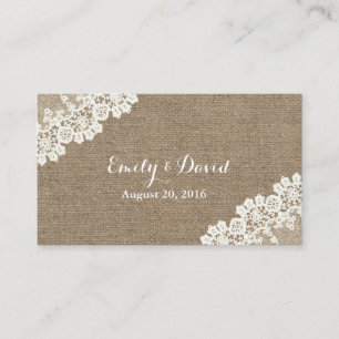 Vintage Corner Lace Burlap Wedding Website Insert