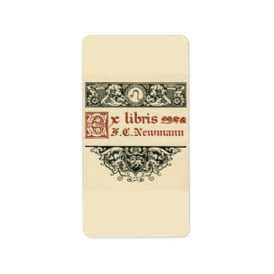 Vintage cornucopia bookplate book plate