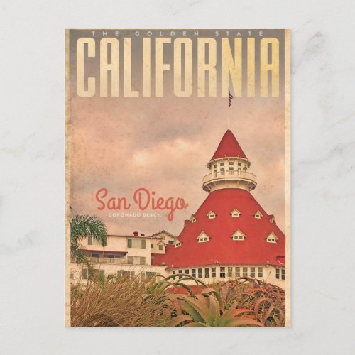 Vintage Coronado Beach Travel Postcard