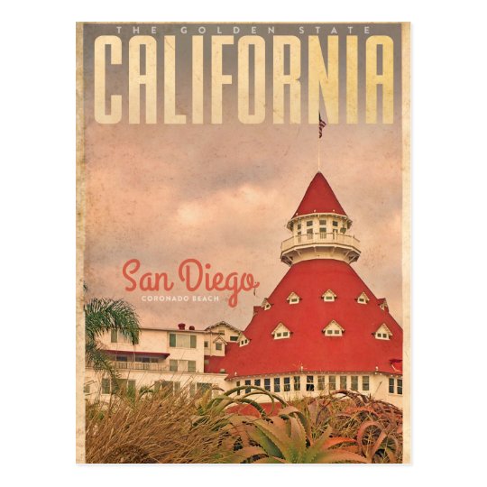 Vintage Coronado Beach Travel Postcard | Zazzle.com