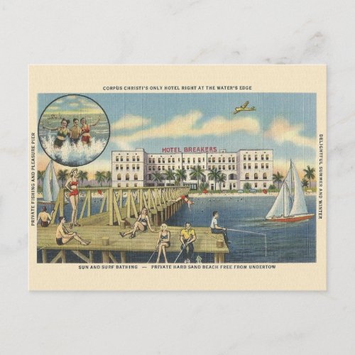 Vintage Corpus Christi Beach Postcard